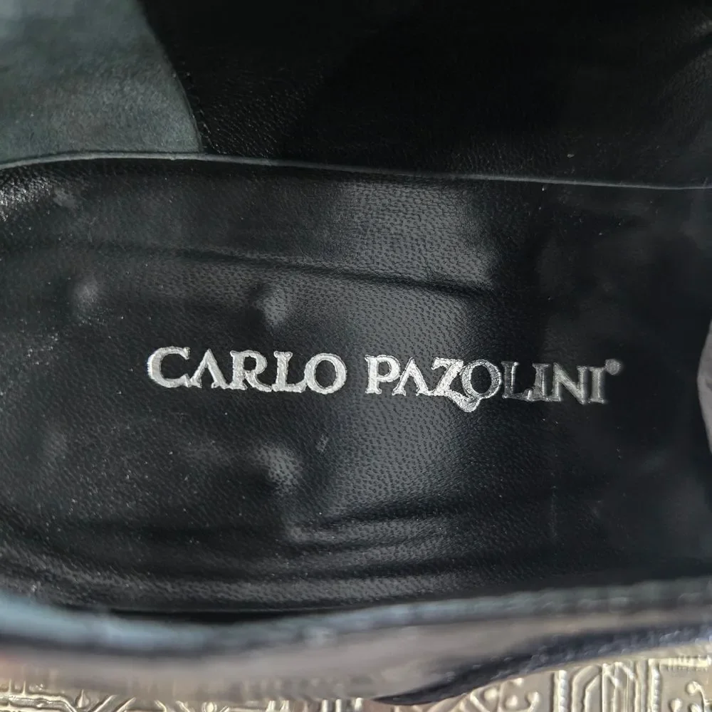 Carlo Pazolini Classic Black Leather Men's Dress Shoes Size 6.5